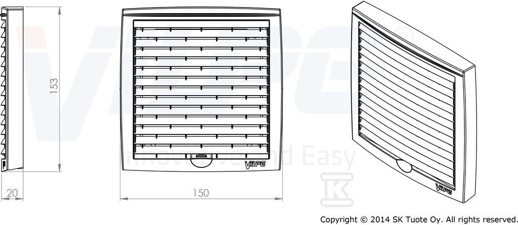 Multifunctional grille 150x150 - Beige - 793321